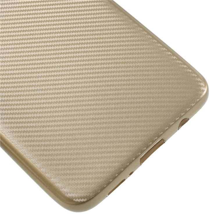 For Samsung Galaxy S9 Plus G965 Carbon Fiber Texture Soft TPU Protective Case Shell - Gold-5