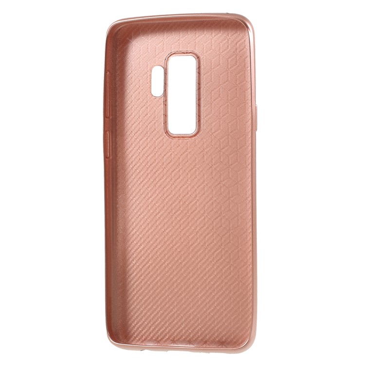 For Samsung Galaxy S9+ G965 Carbon Fiber Grain TPU Flexible Protective Case Shell - Rose Gold-2