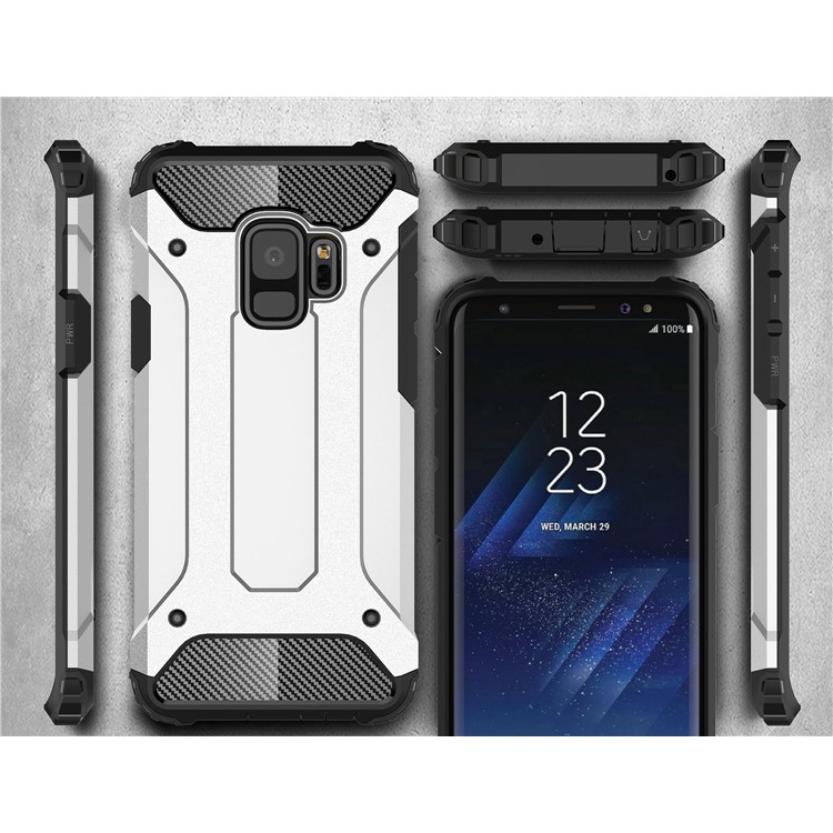 Armor Guard Plastic + TPU Hybrid Case for Samsung Galaxy S9 - White-2