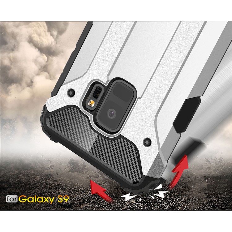 Armor Guard Plastic + TPU Hybrid Case for Samsung Galaxy S9 - White-3