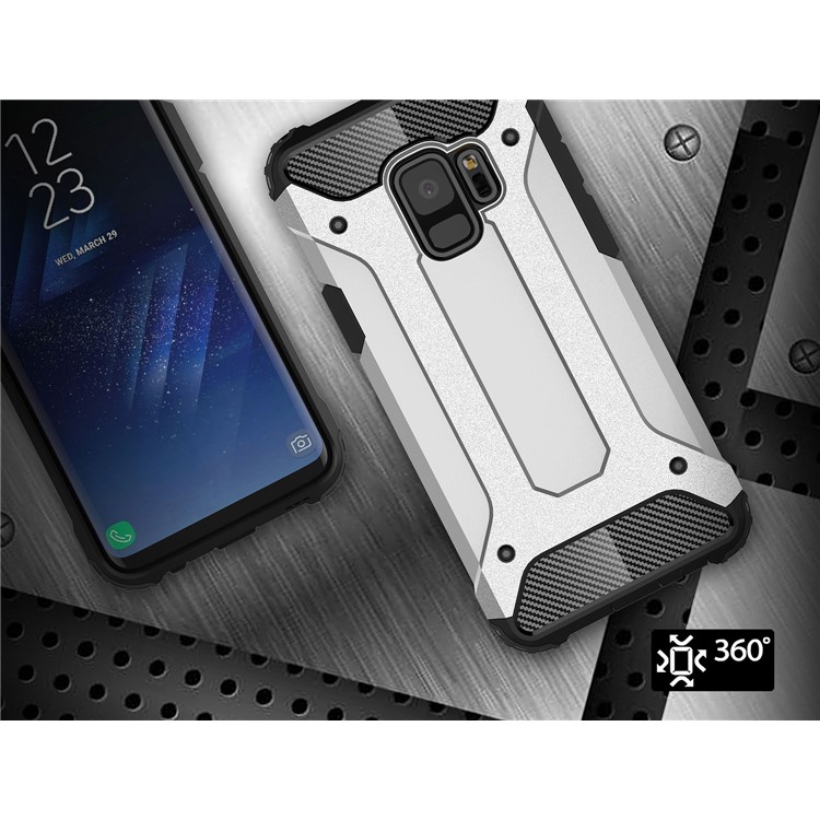 Armor Guard Plastic + TPU Hybrid Case for Samsung Galaxy S9 - White-6