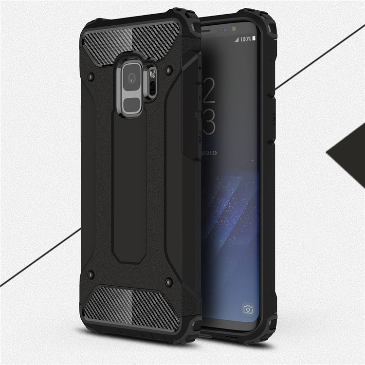 Armor Guard Plastic + TPU Hybrid Back Case for Samsung Galaxy S9 - Black-1