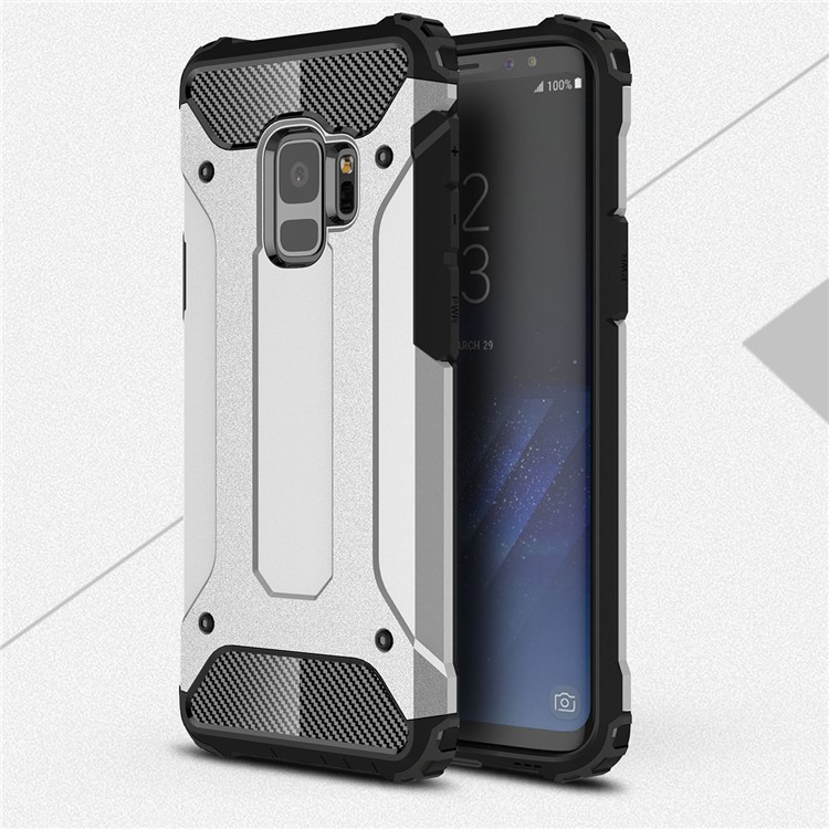 Armor Guard Plastic + TPU Hybrid Cover for Samsung Galaxy S9 G960 - Silver-1