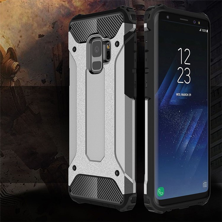 Armor Guard Plastic + TPU Hybrid Cover for Samsung Galaxy S9 G960 - Silver-3