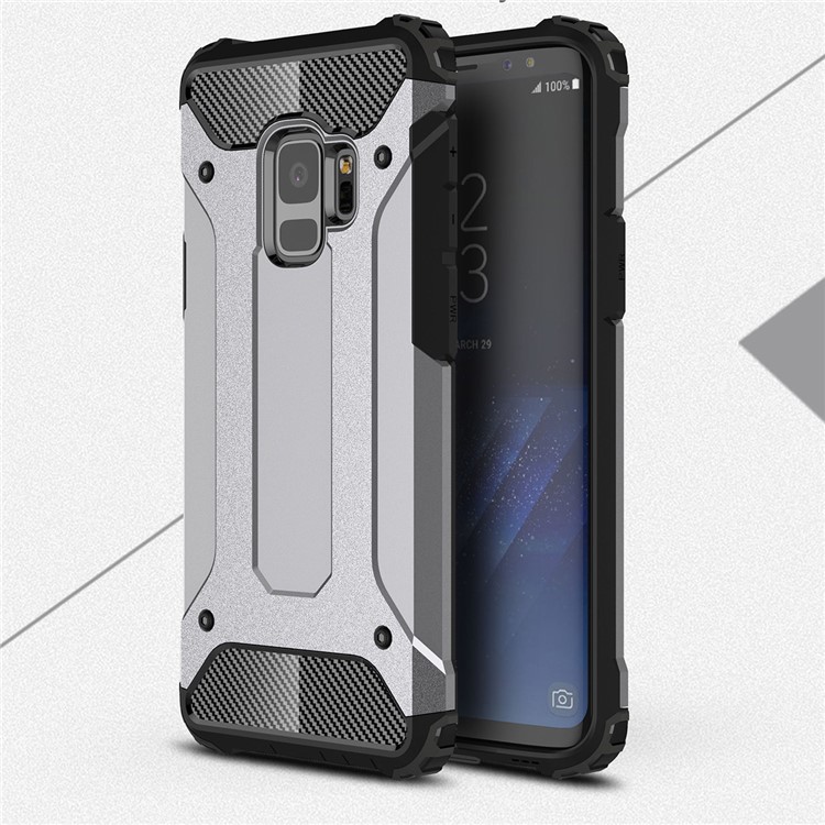 Armor Guard Plastic + TPU Hybrid Phone Casing for Samsung Galaxy S9 - Grey-1