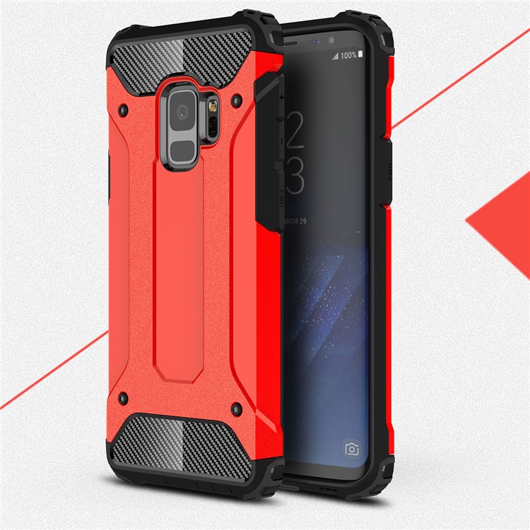 Armor Guard Plastic + TPU Hybrid Mobile Shell for Samsung Galaxy S9 - Red-1