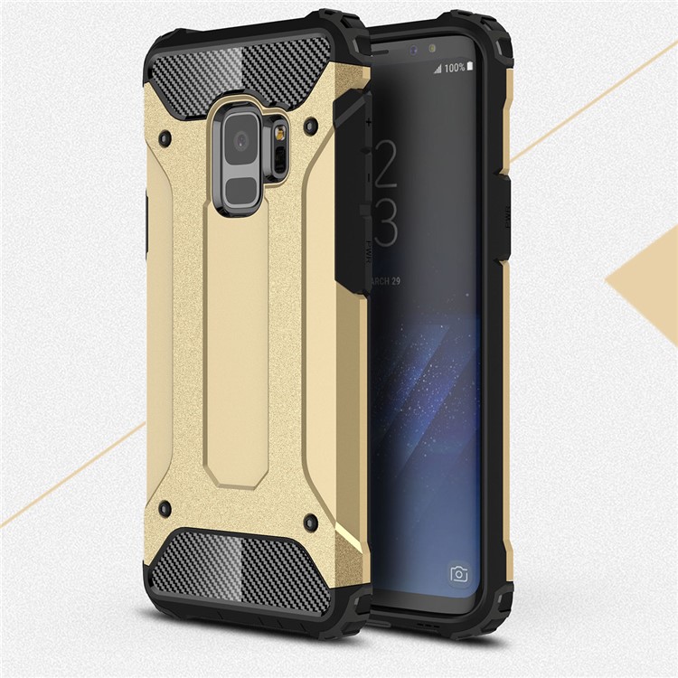 Armor Guard Plastic + TPU Hybrid Protective Case for Samsung Galaxy S9 G960 - Gold-1
