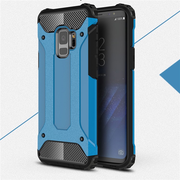 Armor Guard Plastic + TPU Hybrid Mobile Phone Cover for Samsung Galaxy S9 - Baby Blue-1