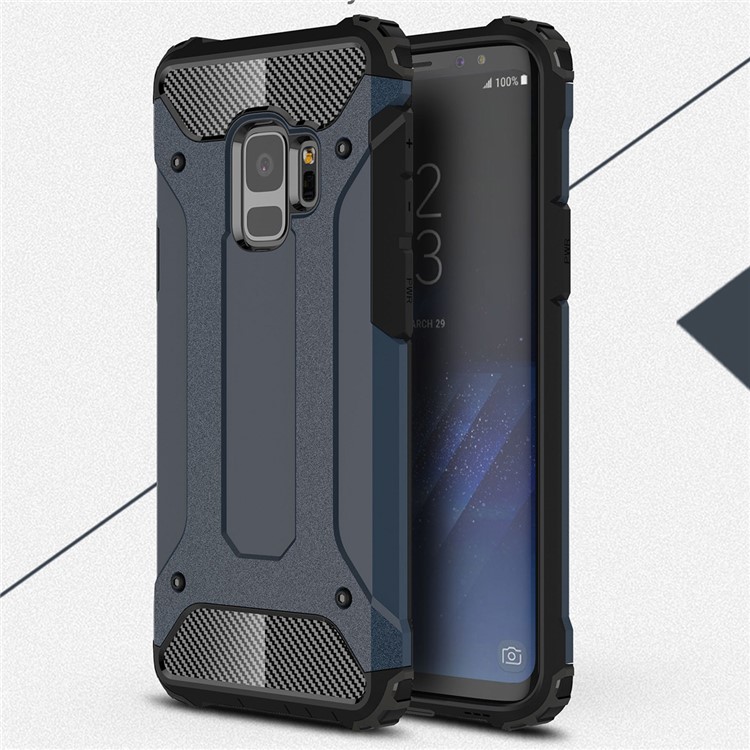 Armor Guard Plastic + TPU Hybrid Phone Accessory Case for Samsung Galaxy S9 G960 - Dark Blue-1
