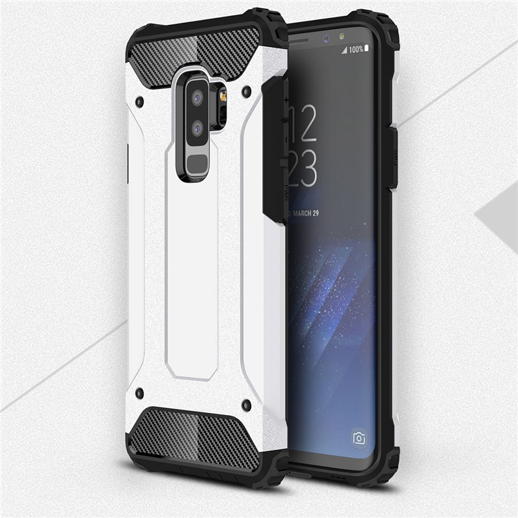 Armor Guard Plastic + TPU Hybrid Case for Samsung Galaxy S9+ - White-1