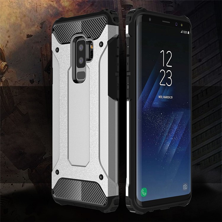 Armor Guard Plastic + TPU Hybrid Case for Samsung Galaxy S9+ - White-2