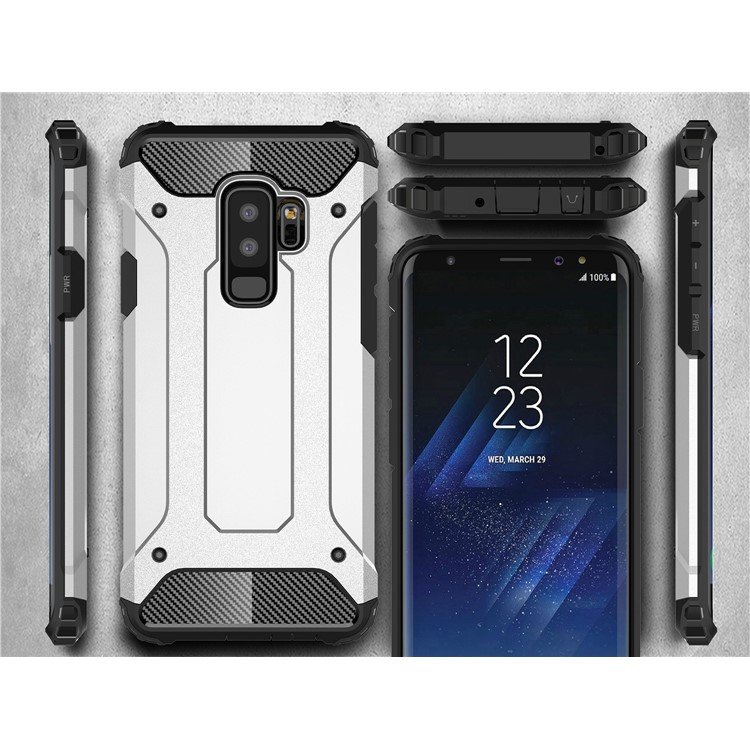 Armor Guard Plastic + TPU Hybrid Case for Samsung Galaxy S9+ - White-3