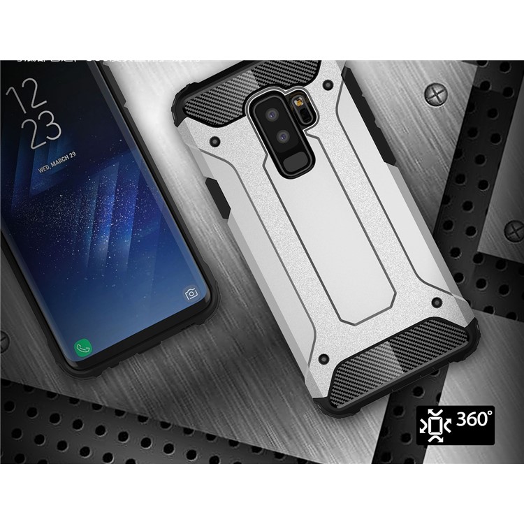 Armor Guard Plastic + TPU Hybrid Case for Samsung Galaxy S9+ - White-7