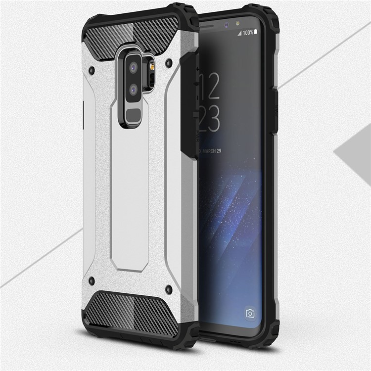 Защитная Пластиковая Оболочка + Гибридная Оболочка TPU Для Галактики Samsung S9 + G965 - Серебряный-1