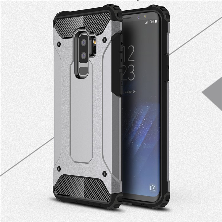 Armor Guard Plastic + TPU Hybrid Shell Cover Case for Samsung Galaxy S9+ G965 - Grey-1