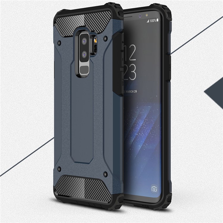 Armor Guard Plastic + TPU Hybrid Protective Case for Samsung Galaxy S9+ G965 - Dark Blue-1