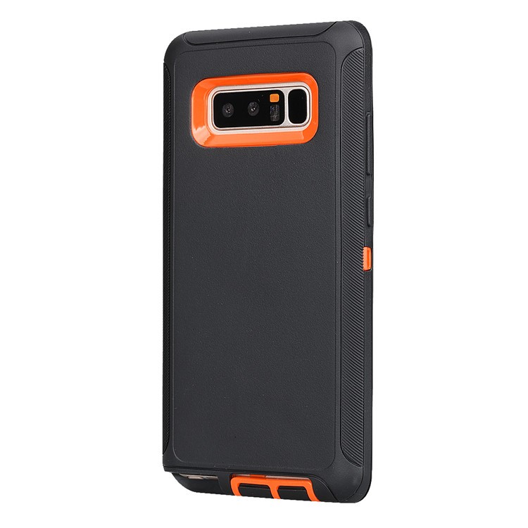 Rugged Hybrid PC TPU Holster Kickstand Cover for Samsung Galaxy Note 8 N950 - Black / Orange-2