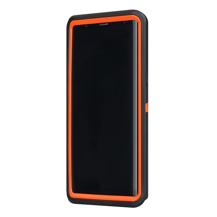 Rugged Hybrid PC TPU Holster Kickstand Cover for Samsung Galaxy Note 8 N950 - Black / Orange-4