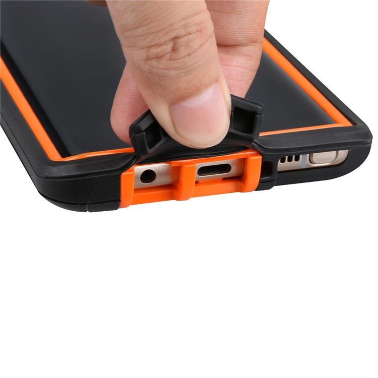 Rugged Hybrid PC TPU Holster Kickstand Cover for Samsung Galaxy Note 8 N950 - Black / Orange-5
