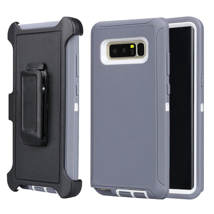 Rugged Hybrid PC TPU Holster Kickstand Shell for Samsung Galaxy Note 8 N950 - Grey-1
