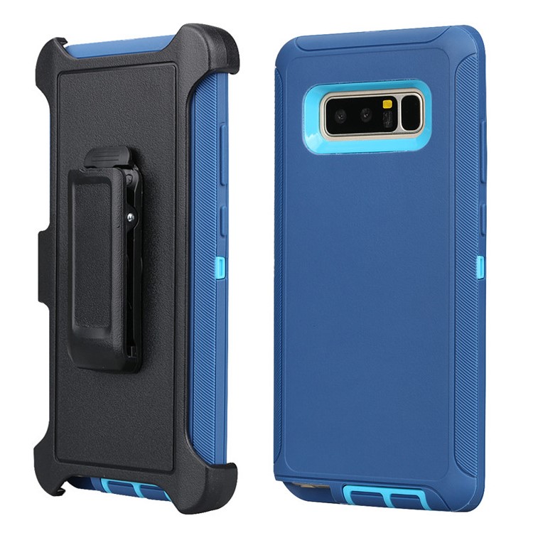 Rugged PC TPU Combo Kickstand Holster Phone Cover for Samsung Galaxy Note 8 N950 - Blue-1