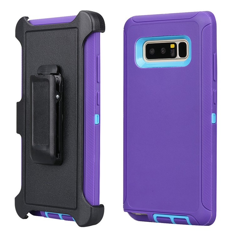 Rugged Hybrid PC TPU Holster Kickstand Mobile Casing for Samsung Galaxy Note 8 N950 - Purple-1