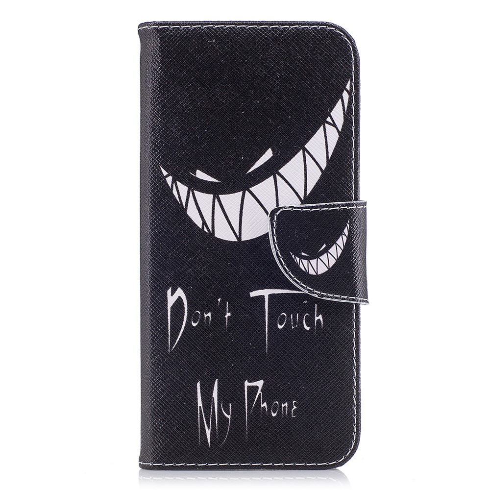 Pattern Printing Stand Wallet Leather Case for Samsung Galaxy S9 - Do Not Touch My Phone-2
