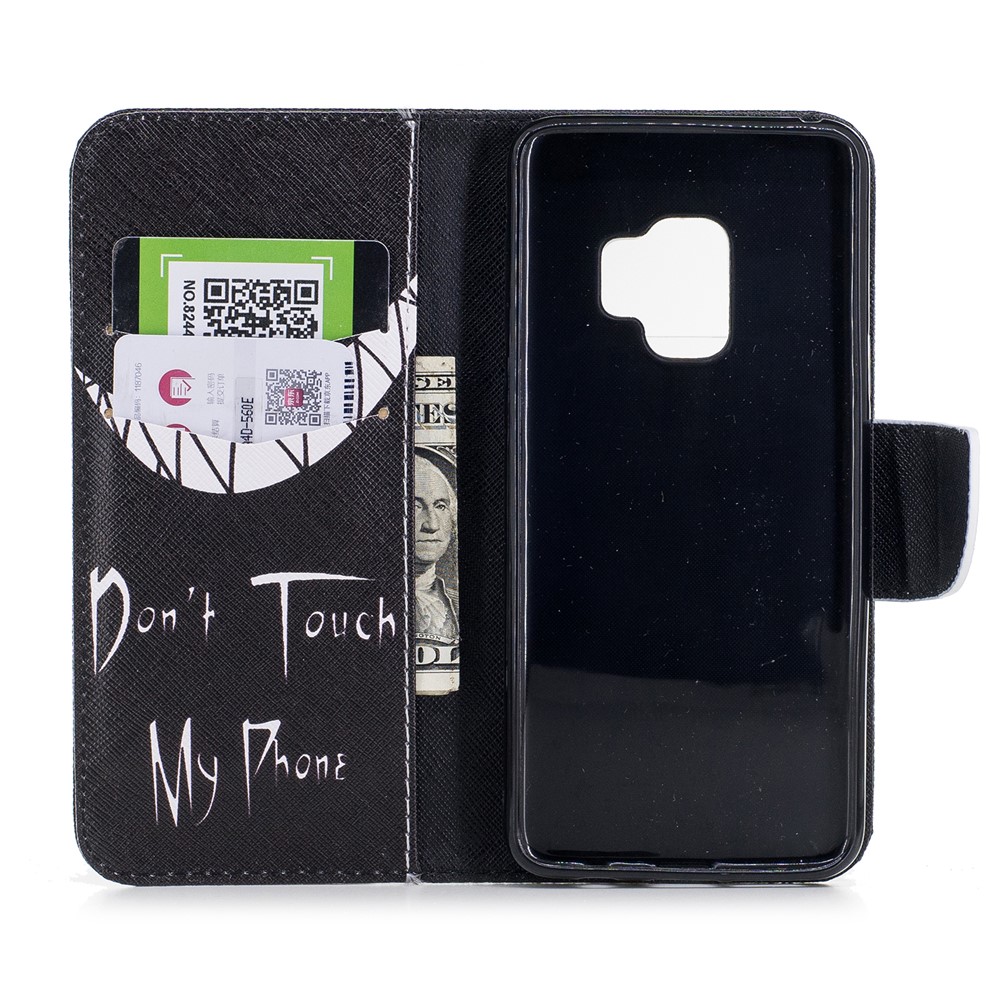 Pattern Printing Stand Wallet Leather Case for Samsung Galaxy S9 - Do Not Touch My Phone-8