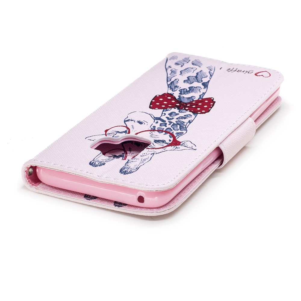 Pattern Printing Stand Wallet Leather Phone Case for Samsung Galaxy S9 G960 - Giraffe Wearing Glasses-7