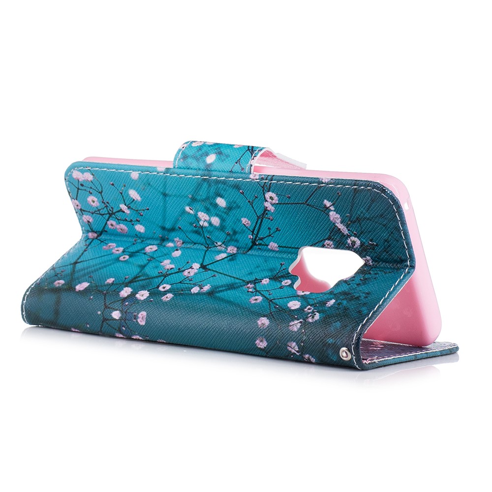 Pattern Printing Stand Wallet Leather Mobile Phone Case for Samsung Galaxy S9 - Wintersweet-4