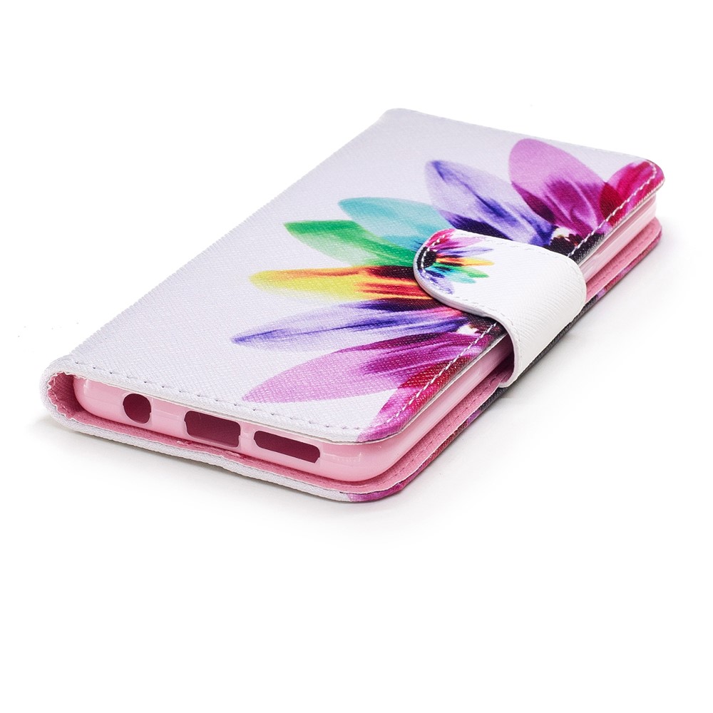 Pattern Printing PU Leather Flip Stand Cell Phone Cover for Samsung Galaxy S9 - Colorful Petals-6