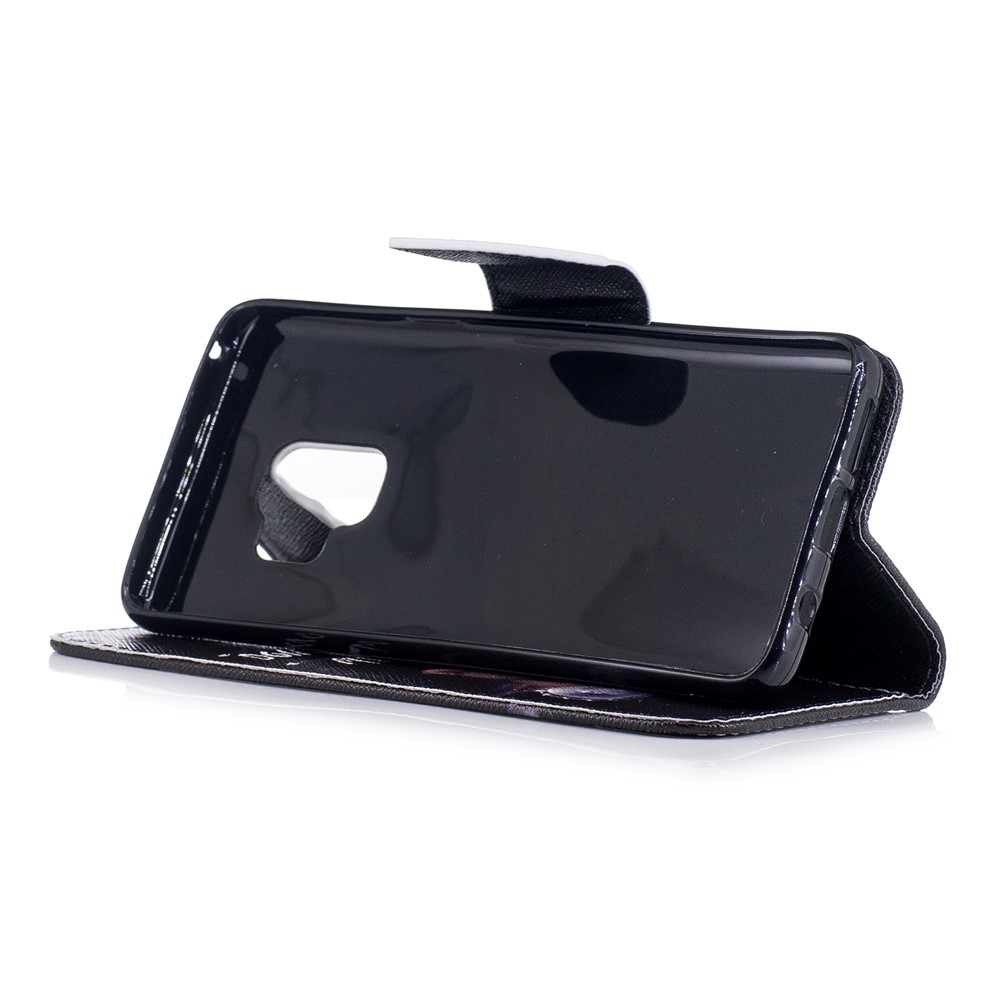 Padrão De Impressão De Cartão De Impressão De Couro Proteção Móvel Para Samsung Galaxy S9 - Urso Marrom E Palavras De Aviso-5