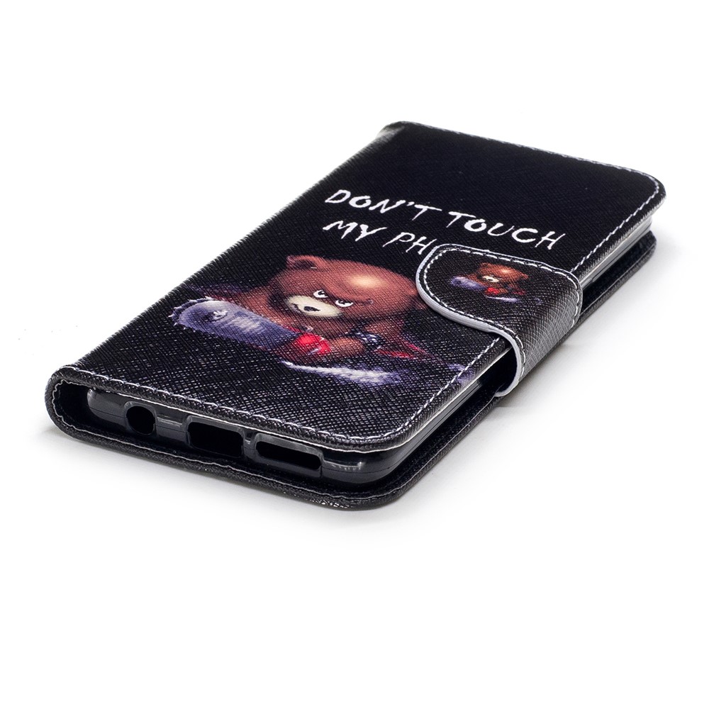 Padrão De Impressão De Cartão De Impressão De Couro Proteção Móvel Para Samsung Galaxy S9 - Urso Marrom E Palavras De Aviso-6