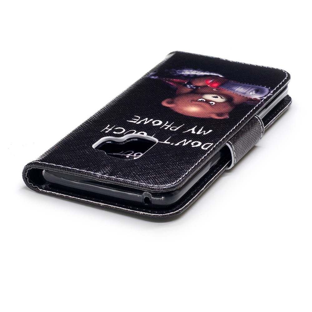Padrão De Impressão De Cartão De Impressão De Couro Proteção Móvel Para Samsung Galaxy S9 - Urso Marrom E Palavras De Aviso-7