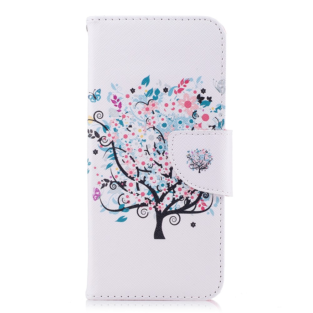 Pattern Printing PU Leather Card Holder Mobile Phone Cover Shell for Samsung Galaxy S9 G960 - Floret Tree-2