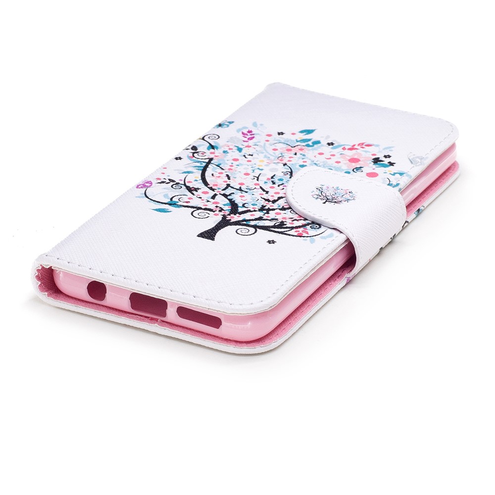 Pattern Printing PU Leather Card Holder Mobile Phone Cover Shell for Samsung Galaxy S9 G960 - Floret Tree-6