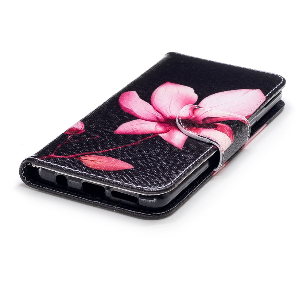 Pattern Printing PU Leather Magnetic Wallet Stand Cell Phone Case for Samsung Galaxy S9 G960 - Pink Flower-6