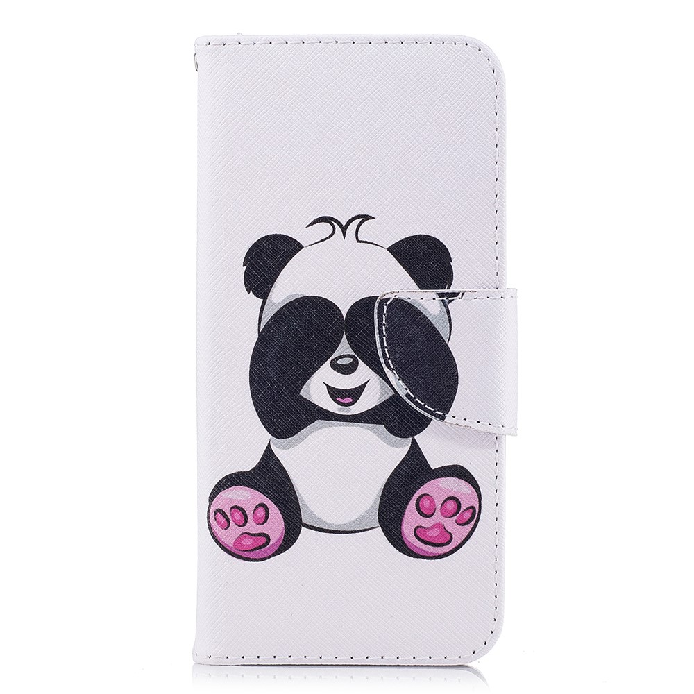 Pattern Printing PU Leather Magnetic Wallet Stand Mobile Phone Cover for Samsung Galaxy S9 - Cute Panda-2
