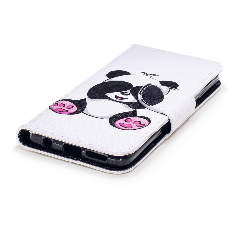 Pattern Printing PU Leather Magnetic Wallet Stand Mobile Phone Cover for Samsung Galaxy S9 - Cute Panda-6