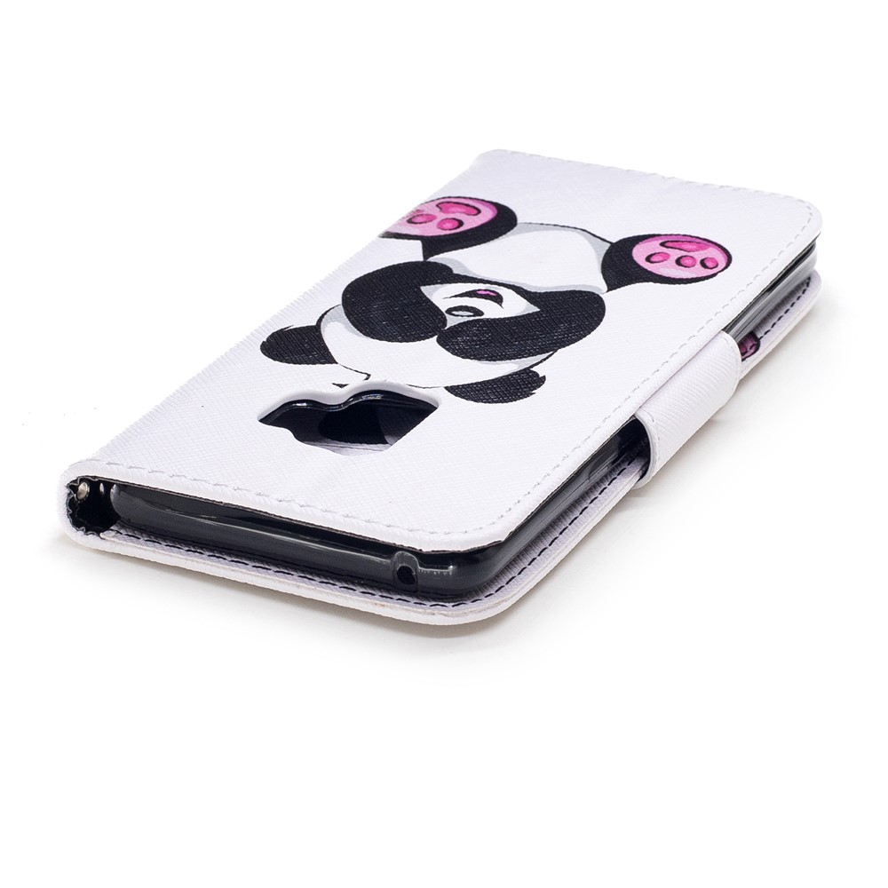 Pattern Printing PU Leather Magnetic Wallet Stand Mobile Phone Cover for Samsung Galaxy S9 - Cute Panda-7