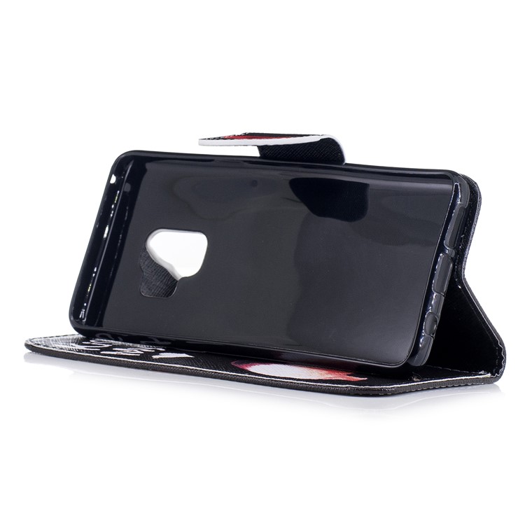 Pattern Printing PU Leather Magnetic Wallet Stand Protective Case for Samsung Galaxy S9 G960 - Kiss My Ass-5