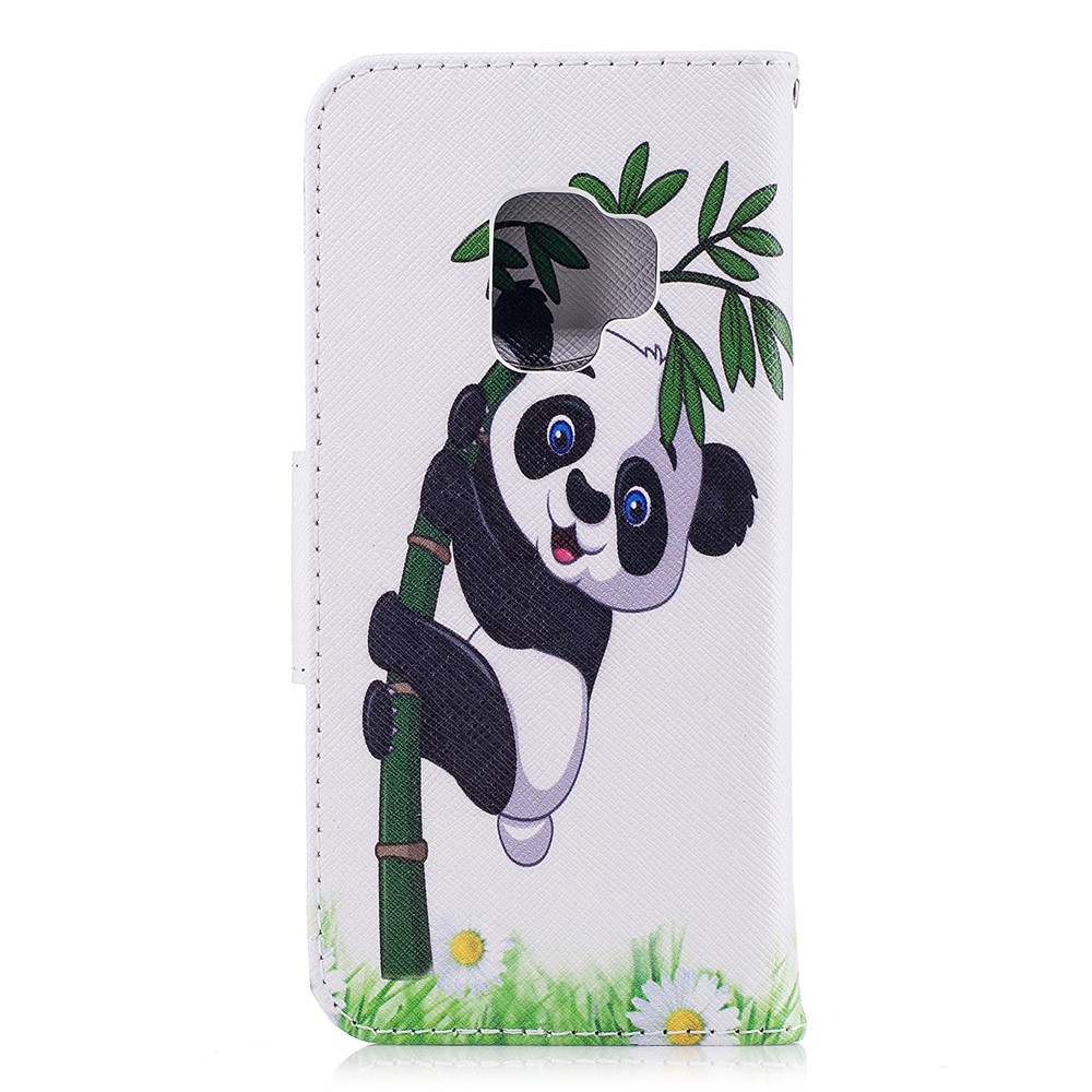 Pattern Printing PU Leather Magnetic Wallet Stand Protective Casing for Samsung Galaxy S9 - Panda on Bamboo-3