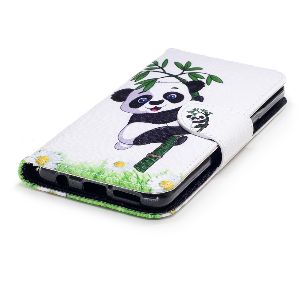 Pattern Printing PU Leather Magnetic Wallet Stand Protective Casing for Samsung Galaxy S9 - Panda on Bamboo-6