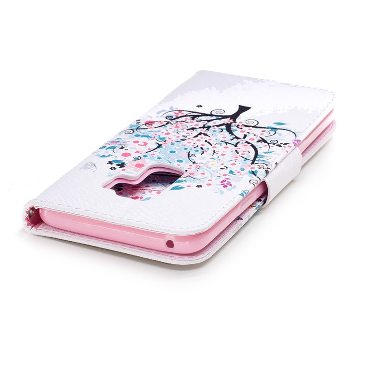 Pattern Printing Wallet Leather Stand Phone Case for Samsung Galaxy S9 Plus G965 - Floret Tree-7