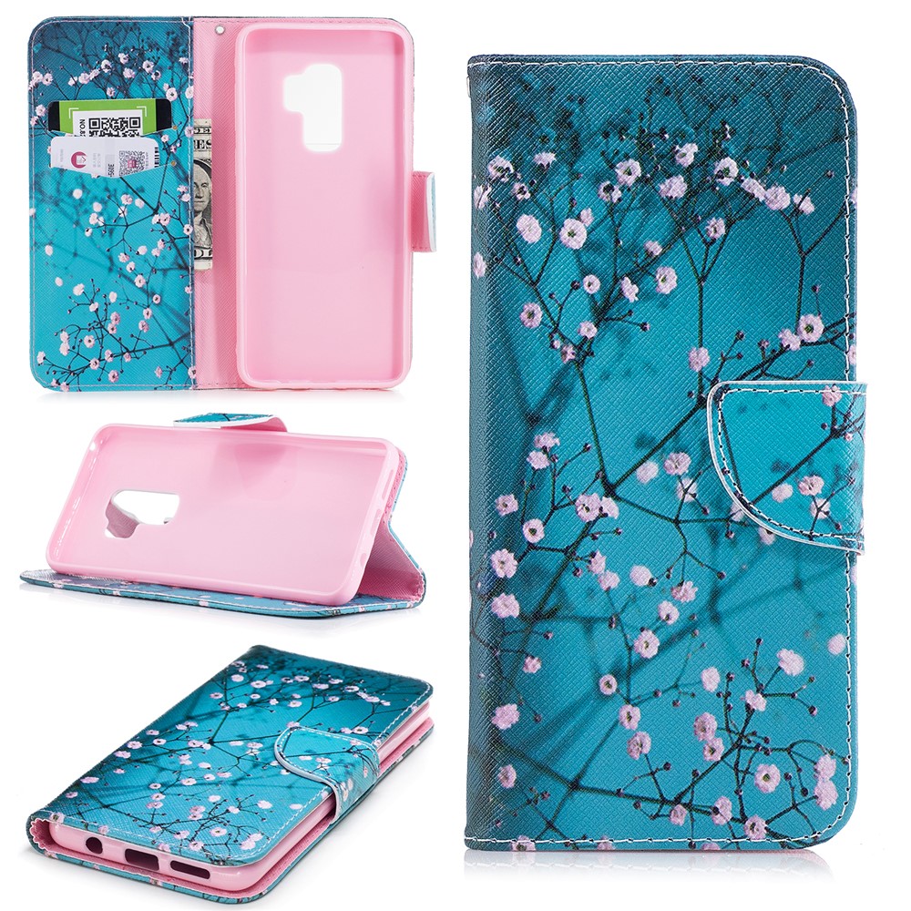 Carteira De Impressão Padrão Caixa De Couro Suporte Telefone Shell Para Samsung Galaxy S9 Plus G965 - Vinagrete-1
