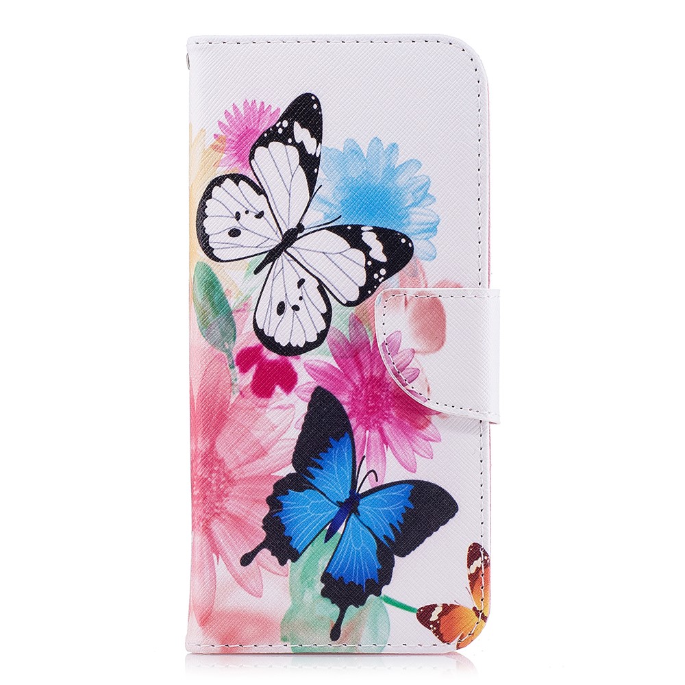 Pattern Printing Wallet Stand Leather Mobile Phone Cover for Samsung Galaxy S9 Plus - Butterfly and Flower-2