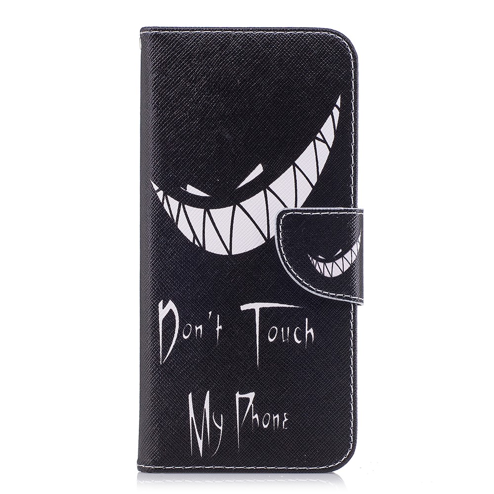 Pattern Printing PU Leather Protection Cover Case with Card Slots for Samsung Galaxy S9 Plus - Do Not Touch My Phone-2