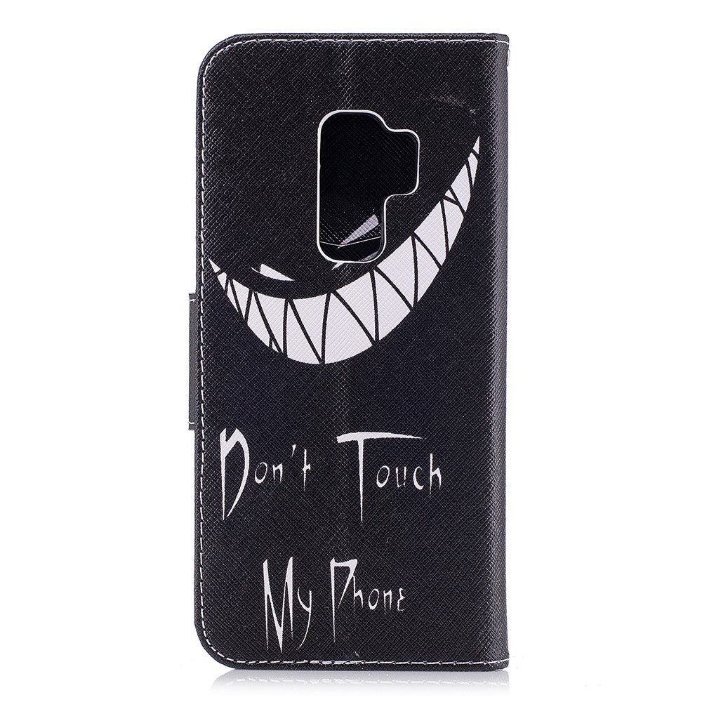 Pattern Printing PU Leather Protection Cover Case with Card Slots for Samsung Galaxy S9 Plus - Do Not Touch My Phone-3