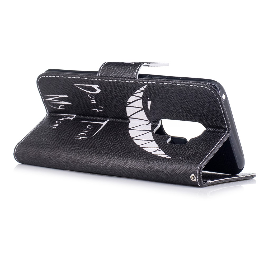 Pattern Printing PU Leather Protection Cover Case with Card Slots for Samsung Galaxy S9 Plus - Do Not Touch My Phone-4