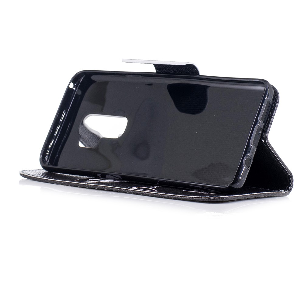 Pattern Printing PU Leather Protection Cover Case with Card Slots for Samsung Galaxy S9 Plus - Do Not Touch My Phone-5